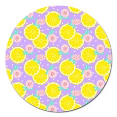 Purple Lemons  Magnet 5  (round) by ConteMonfrey