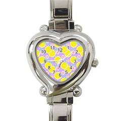 Purple Lemons  Heart Italian Charm Watch by ConteMonfrey