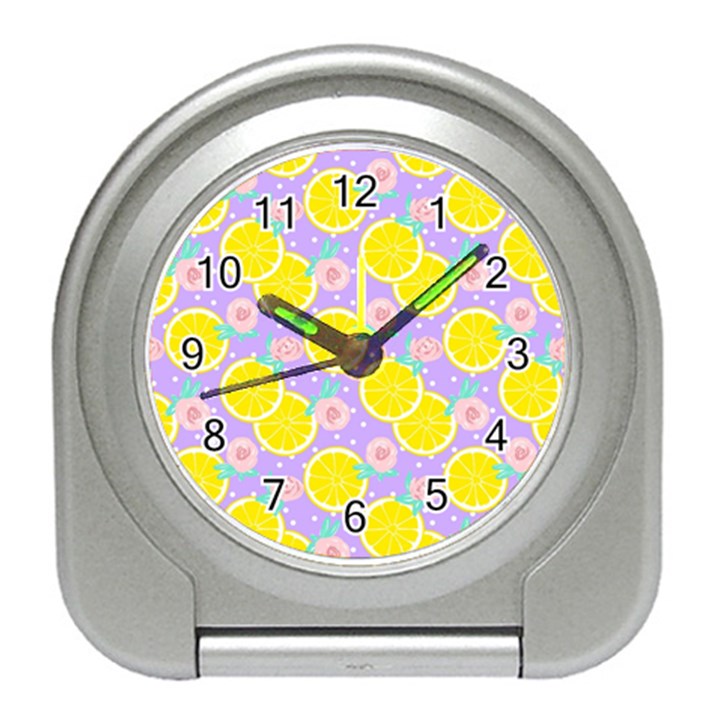 Purple lemons  Travel Alarm Clock