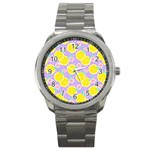 Purple lemons  Sport Metal Watch Front