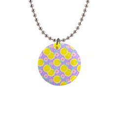 Purple Lemons  1  Button Necklace by ConteMonfrey