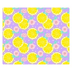 Purple Lemons  Double Sided Flano Blanket (small)  by ConteMonfrey