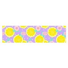 Purple Lemons  Oblong Satin Scarf (16  X 60 ) by ConteMonfrey