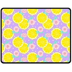 Purple Lemons  Fleece Blanket (medium)  by ConteMonfrey