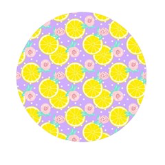 Purple Lemons  Mini Round Pill Box