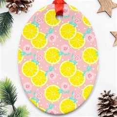 Pink Lemons Ornament (oval) by ConteMonfrey