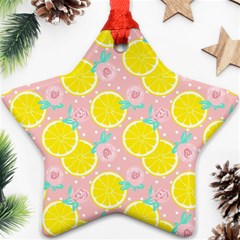 Pink Lemons Ornament (star) by ConteMonfrey