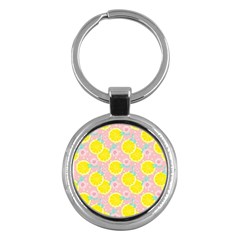 Pink Lemons Key Chain (round) by ConteMonfrey