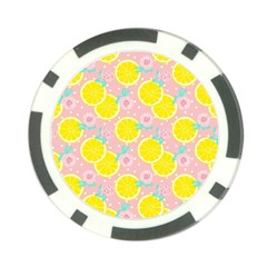 Pink Lemons Poker Chip Card Guard by ConteMonfrey