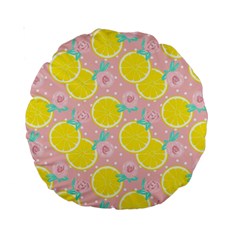 Pink Lemons Standard 15  Premium Round Cushions by ConteMonfrey