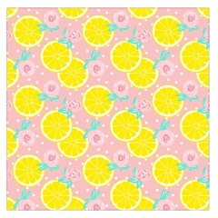 Pink Lemons Square Satin Scarf (36  X 36 ) by ConteMonfrey