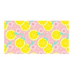 Pink Lemons Satin Wrap 35  X 70  by ConteMonfrey