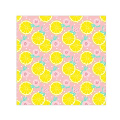 Pink Lemons Square Satin Scarf (30  X 30 ) by ConteMonfrey