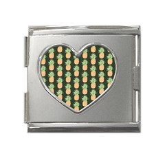 Pineapple Green Mega Link Heart Italian Charm (18mm) by ConteMonfrey