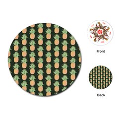 Pineapple Green Playing Cards Single Design (round) by ConteMonfrey