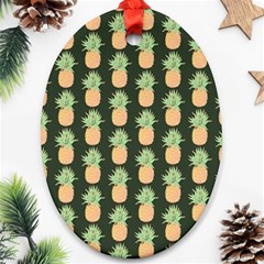 Pineapple Green Oval Ornament (two Sides) by ConteMonfrey