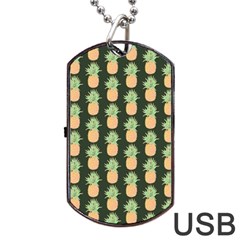 Pineapple Green Dog Tag Usb Flash (one Side) by ConteMonfrey