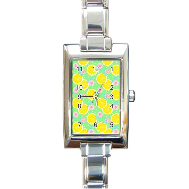 Green lemons Rectangle Italian Charm Watch