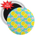 Blue neon lemons 3  Magnets (10 pack)  Front