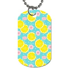 Blue neon lemons Dog Tag (One Side)