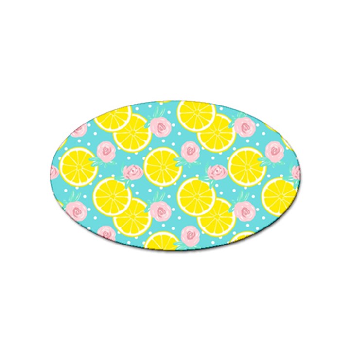 Blue neon lemons Sticker Oval (10 pack)