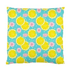 Blue Neon Lemons Standard Cushion Case (two Sides) by ConteMonfrey