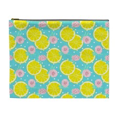 Blue neon lemons Cosmetic Bag (XL)