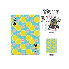 Blue neon lemons Playing Cards 54 Designs (Mini)