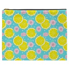 Blue Neon Lemons Cosmetic Bag (xxxl) by ConteMonfrey