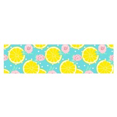 Blue neon lemons Oblong Satin Scarf (16  x 60 )