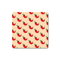 Small Mini Peppers Pink Square Magnet by ConteMonfrey