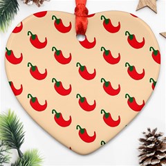 Small Mini Peppers Pink Heart Ornament (two Sides)