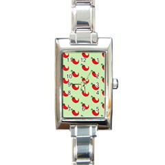 Small Mini Peppers Green Rectangle Italian Charm Watch by ConteMonfrey