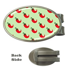 Small Mini Peppers Green Money Clips (oval)  by ConteMonfrey