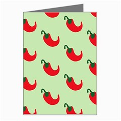 Small Mini Peppers Green Greeting Card by ConteMonfrey