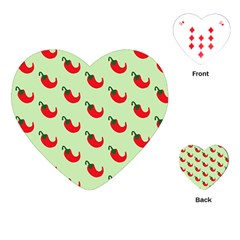 Small Mini Peppers Green Playing Cards Single Design (heart) by ConteMonfrey