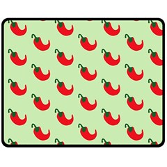 Small Mini Peppers Green Double Sided Fleece Blanket (medium)  by ConteMonfrey