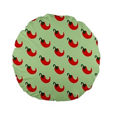 Small Mini Peppers Green Standard 15  Premium Flano Round Cushions by ConteMonfrey