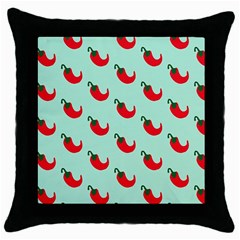 Small Mini Peppers Blue Throw Pillow Case (black) by ConteMonfrey