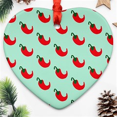 Small Mini Peppers Blue Heart Ornament (two Sides) by ConteMonfrey