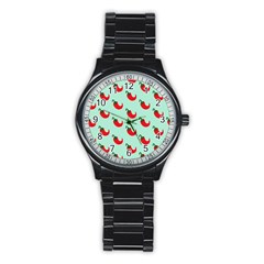 Small Mini Peppers Blue Stainless Steel Round Watch by ConteMonfrey