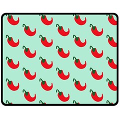 Small Mini Peppers Blue Double Sided Fleece Blanket (medium)  by ConteMonfrey