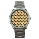 Coffee beans Sport Metal Watch Front