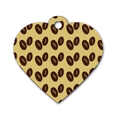 Coffee Beans Dog Tag Heart (one Side) by ConteMonfrey