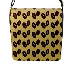 Coffee beans Flap Closure Messenger Bag (L)