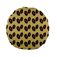 Coffee beans Standard 15  Premium Flano Round Cushions