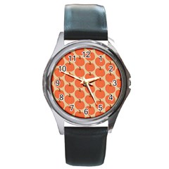 Cute Pumpkin Round Metal Watch