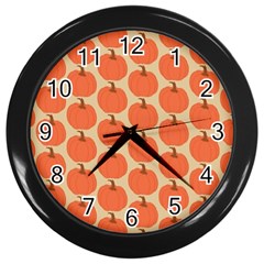 Cute Pumpkin Wall Clock (Black)