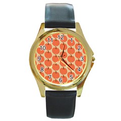 Cute Pumpkin Round Gold Metal Watch