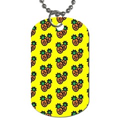 Yellow Background Pineapples Dog Tag (one Side) by ConteMonfrey